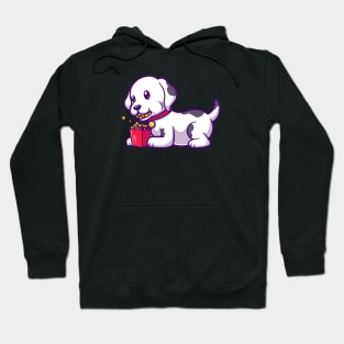 Cute Dalmatian Dog Eating Pop Corn Cartoon Hoodie